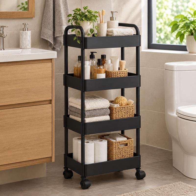 Multi-Purpose Storage Shelf with Open Design for Organizing Kitchen Supplies, Books, and Snacks