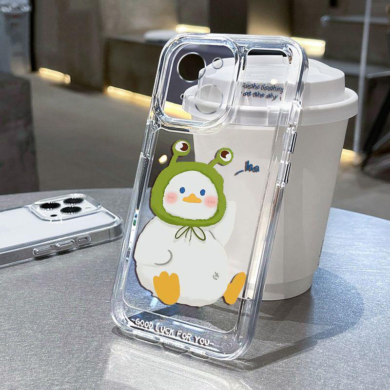 Cool Duck Selfie Art Drop Resistant Phone Case for iPhone 17 16 15 14 13 12 11 16E Series Pro Max Plus Double Layer Protection
