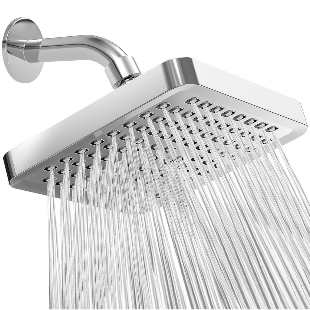 6 Inch Square Booster Shower Head Large Water Volume Filter Electroplating Shower Head Removable High Quality