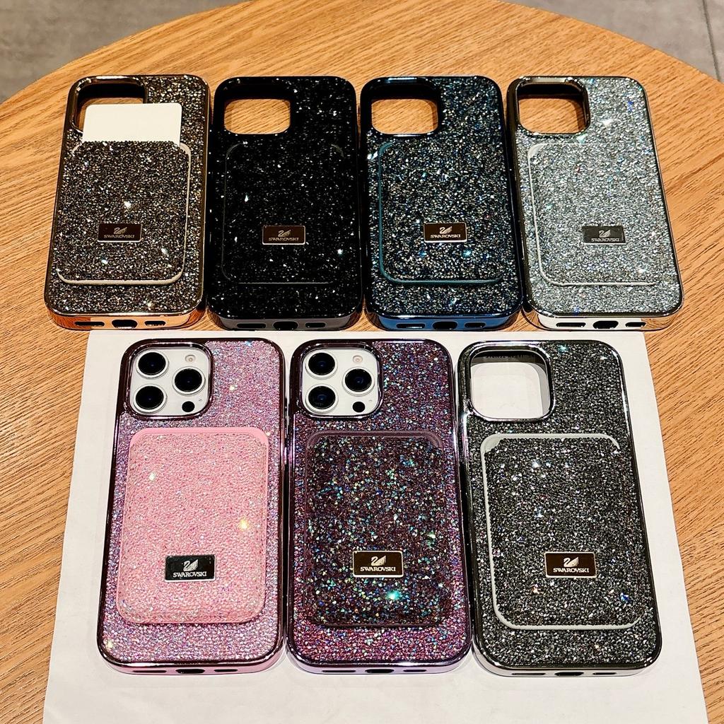 New Diamond Magnet for Apple 16 ProMax Phone Case for IPhone 15 Card Pack for Samsung S25 Ultra Plated Case