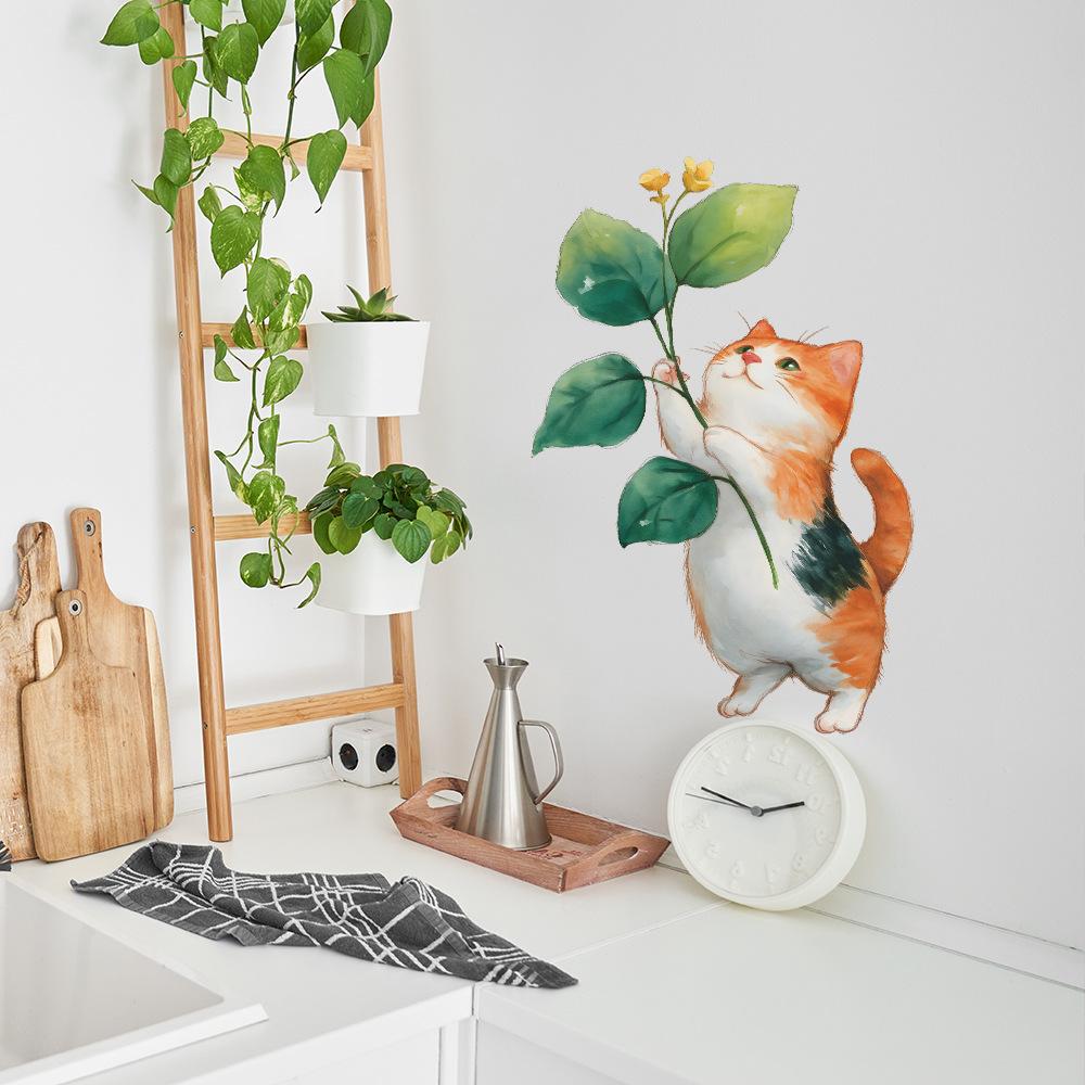 Personalized Painted Naughty Little Cat Living Room Entrance Hall Home Decoration Stickers