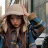 Keep Warm Ear Protective Hat Solid Color Women Plush Hat Sweet Baseball Cap  Student