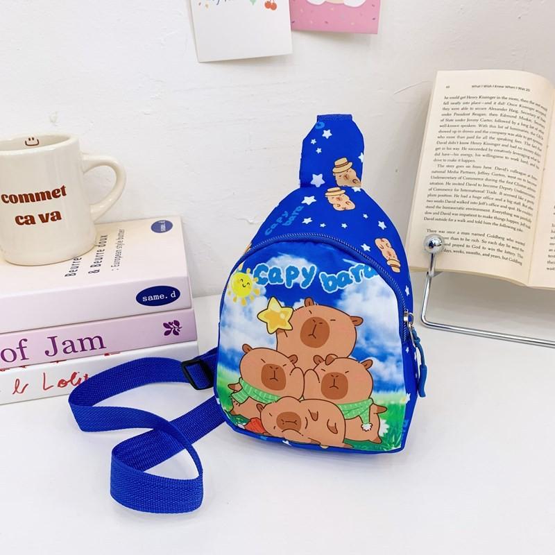 Childrens Capybara Cute Pattern Single Shoulder Crossbody Chest Bag Gift Kids
