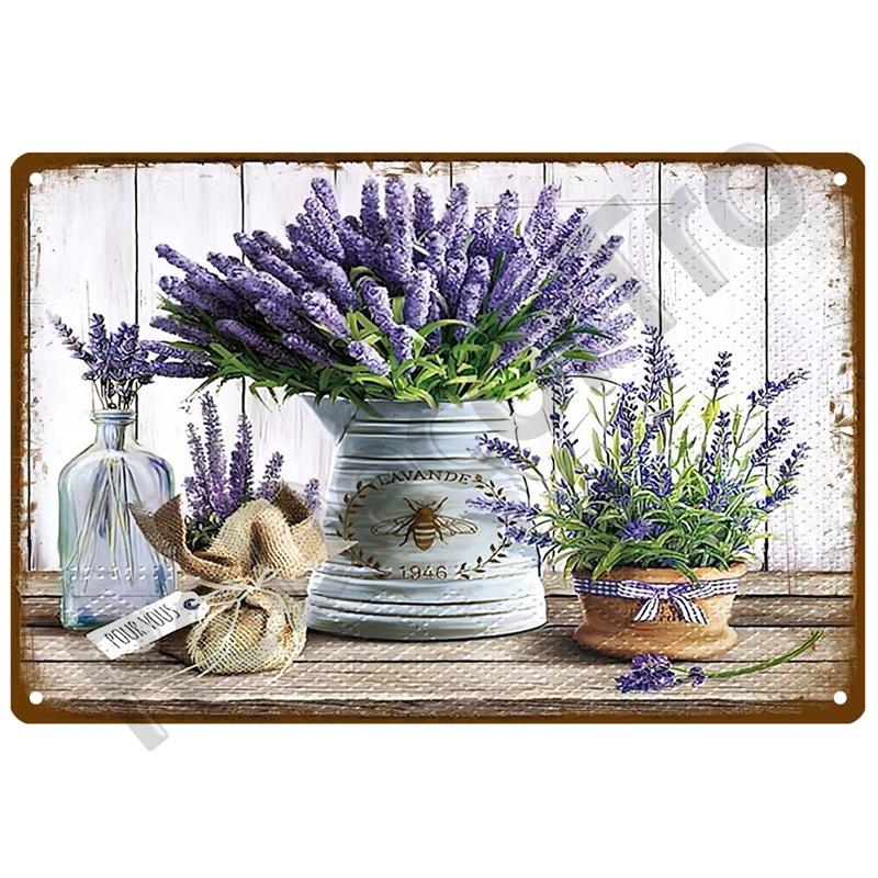 Retro Tin Sign Poster Garden Vintage Wall Poster Metal Sign Decorative Wall Plate Flower Plaque Metal Vintage Decor Accessories