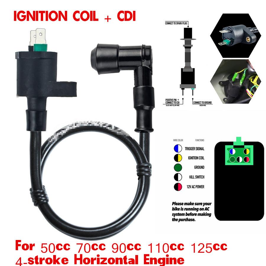 IGNITION COIL + CDI UNIT For 50cc - 150cc Quad Dirt Bike ATV Buggy Trail Bike