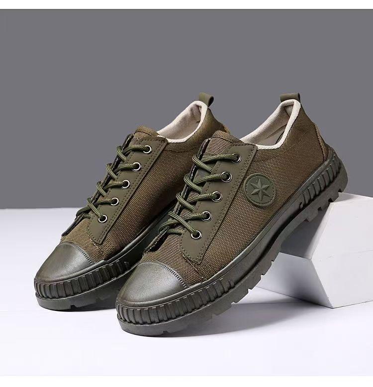 

Liberation shoes men s wear-resistant labor insurance rubber shoes labor military training canvas non-slip casual Martin shoes 44