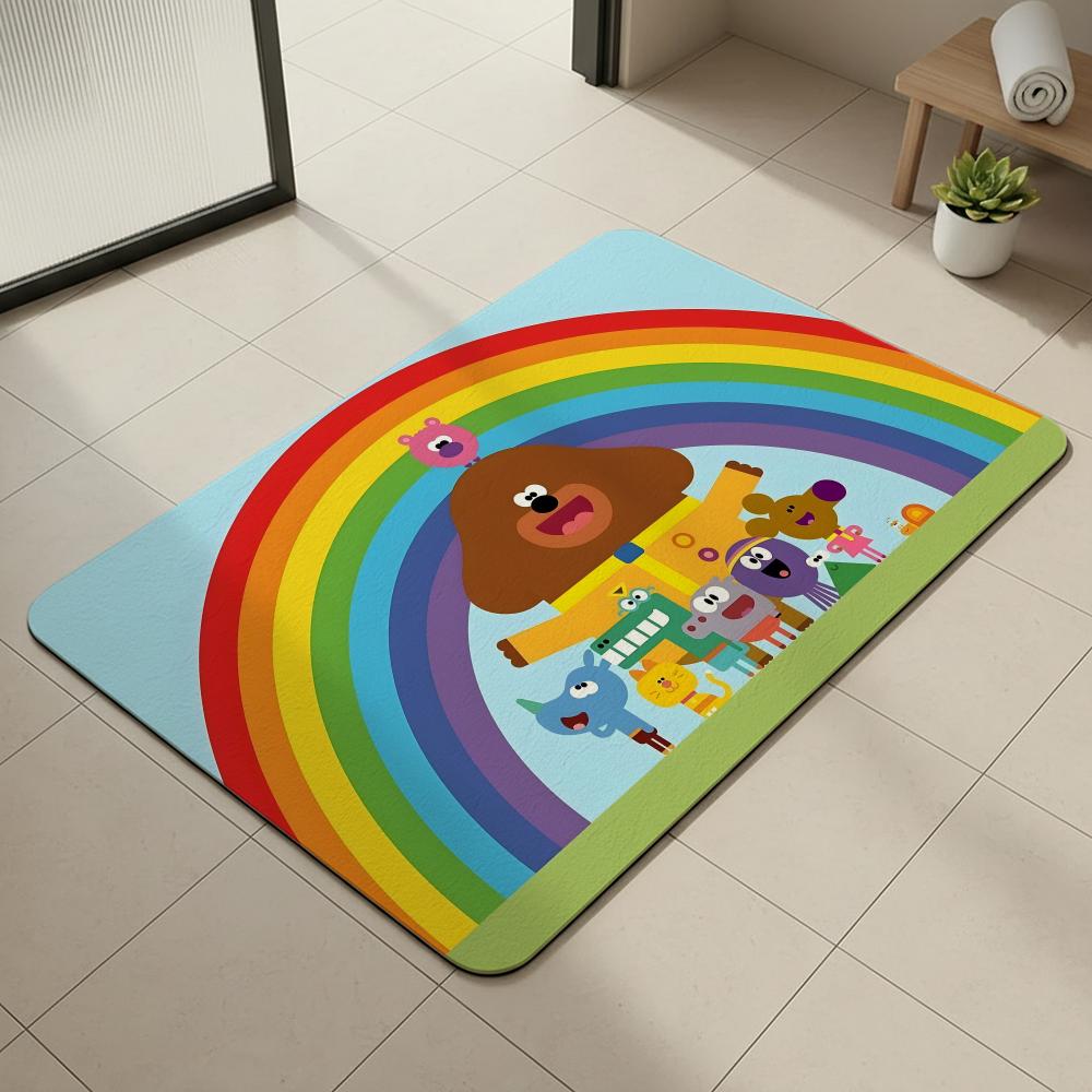 Cartoon H-Hey D-Duggee Floor Mat Diatomite Bath Mat, Quick Dry, Absorbent, Multi-Scene Mat