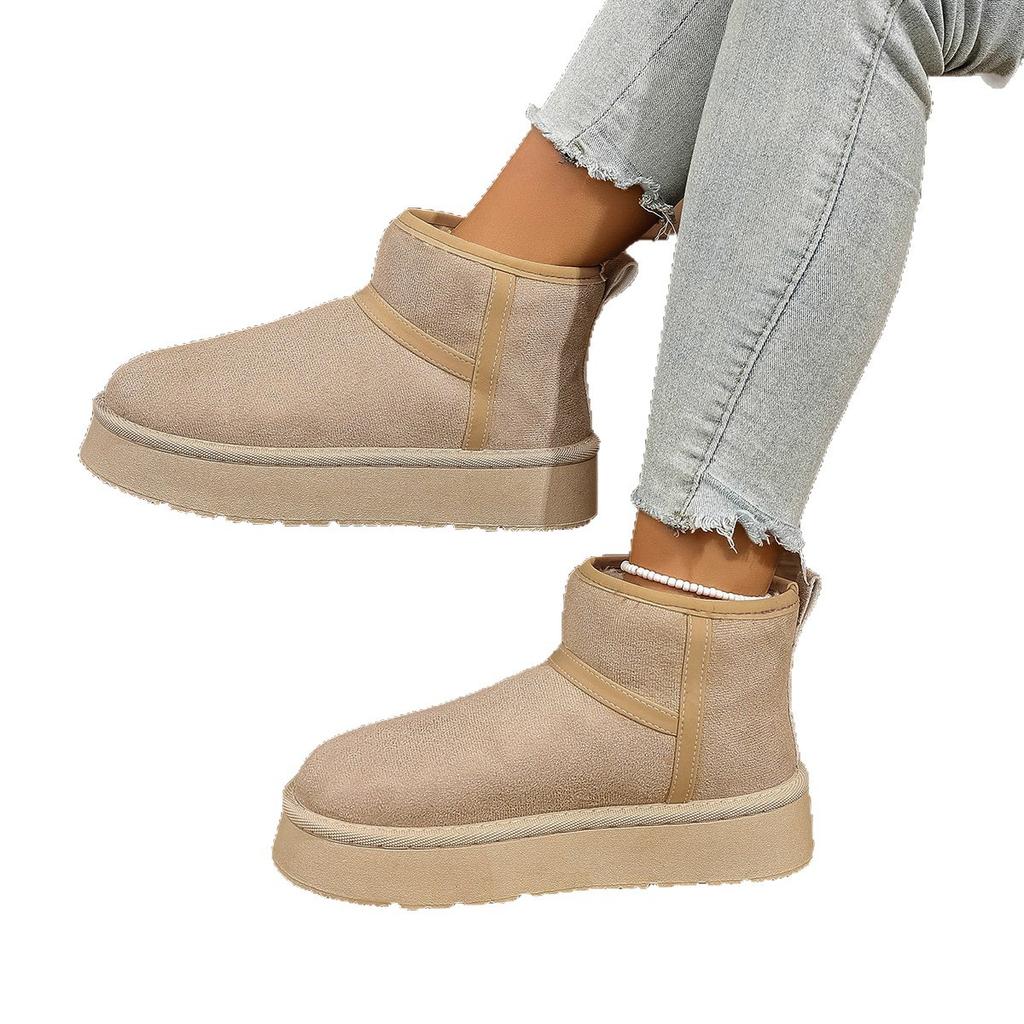 Large Size Thick-soled Medium Tube Snow Boots Women's Autumn and Winter 2025 New Velvet Thickened Warm Cotton Shoes Women's Shoes