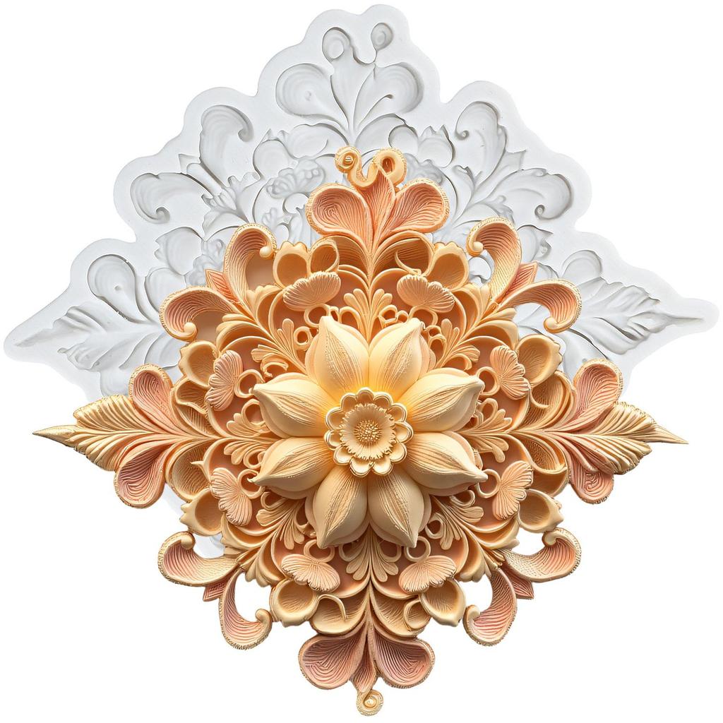 Baroque Silicone Molds Curlicues Scroll Border Lace Fondant Mold Cake Decorating Tools Cupcake Topper Chocolate Candy Craft Gum Paste Polymer Clay