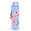 1PC Cherry Blossom Branch Pink Flower 750ml Color Plastic Sports Water Bottle Leakproof Flip Straw Lid Suitable for Sports Office Home Use