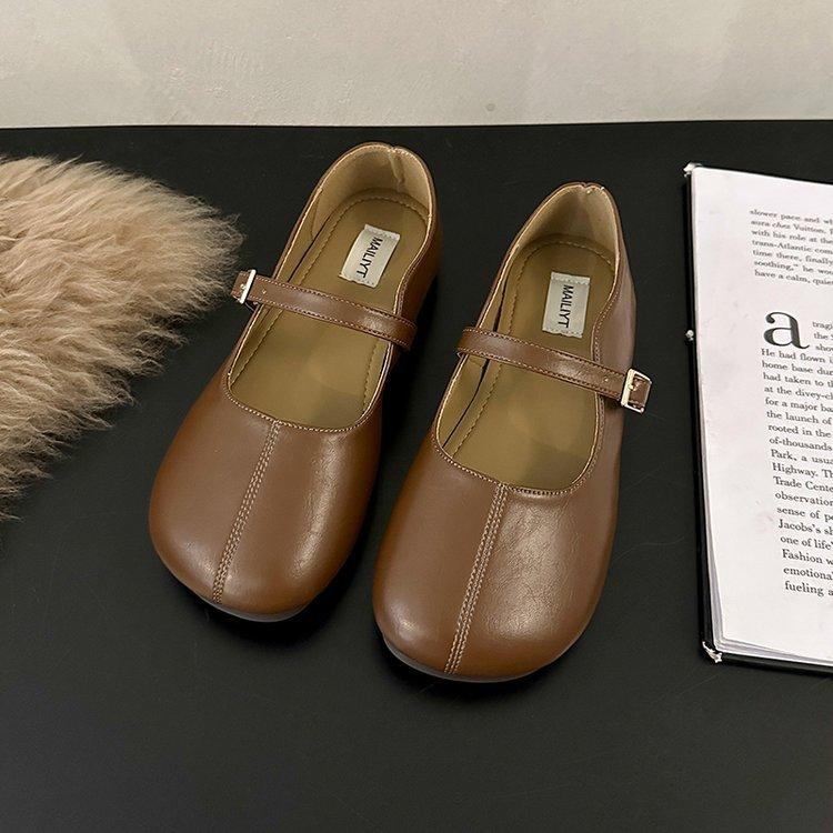 

Single shoes summer women s 2025 new models are not tired of feet with soft soles, grandma laden shoes, flat Mary Jane leather shoes, spring and aut 40