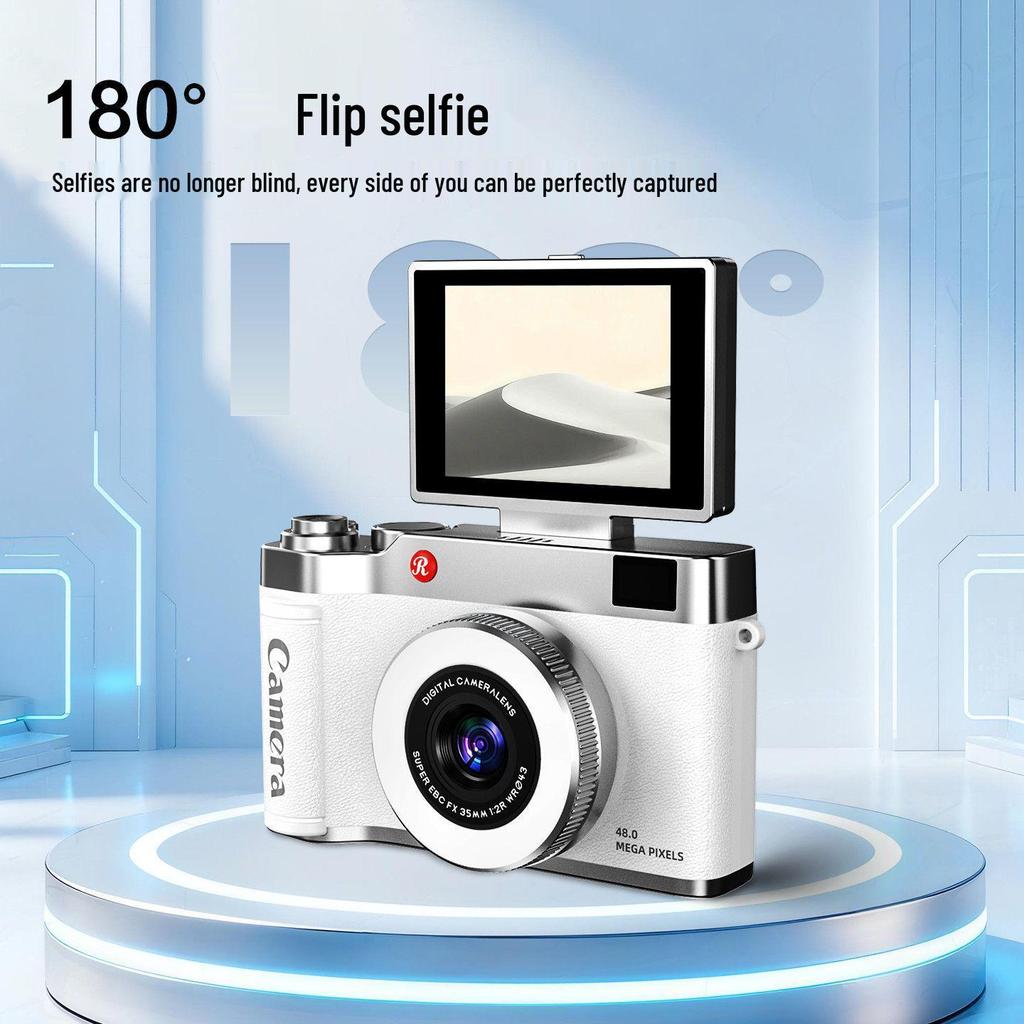 4K High-Resolution Flip Screen Mirrorless Digital Camera for Vlogging and Parties