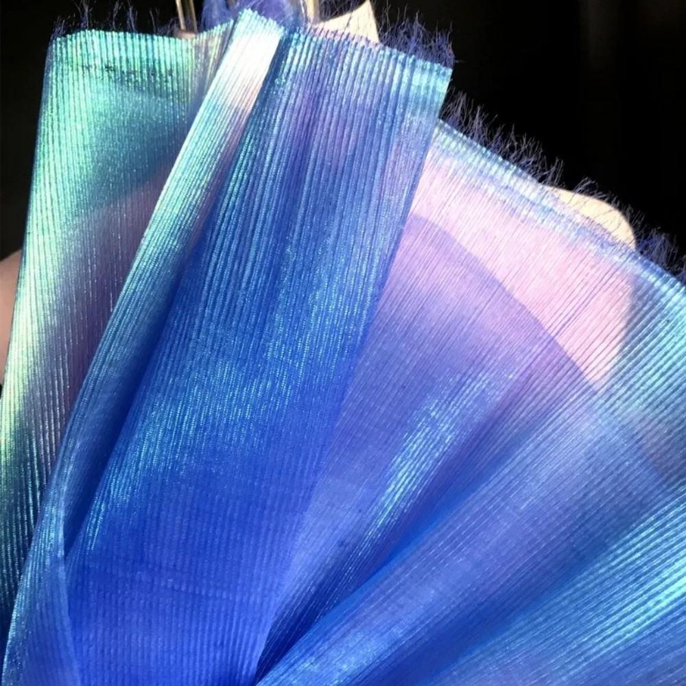 Pleated Designer Cloth 100x150cm Apparel Sewing Fabrics Fashion Organza Fabric  Wedding Dress