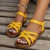 Fashion Women Flat Sandals Comfortable Lightweight Daily Shoes for Women 2025 Summer Non Slip Hot Bottom Roman Sandals Zapatos De Mujer