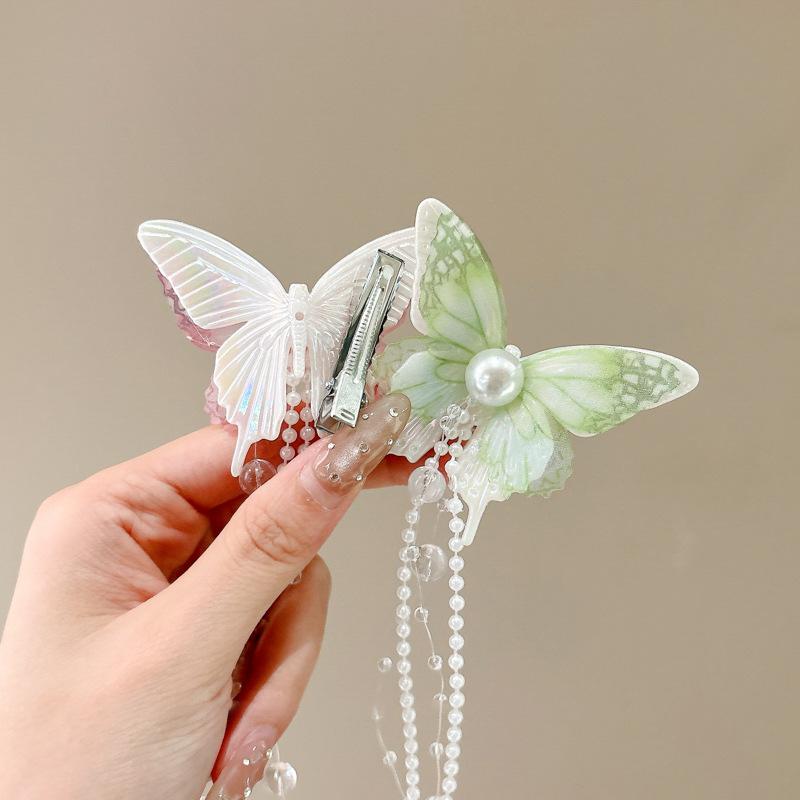 Spiritual Hair Clip Butterfly Tassel Hair Clip Female Long Tassel Pendant Hair Accessories Super Fairy Niche Photo Headwear