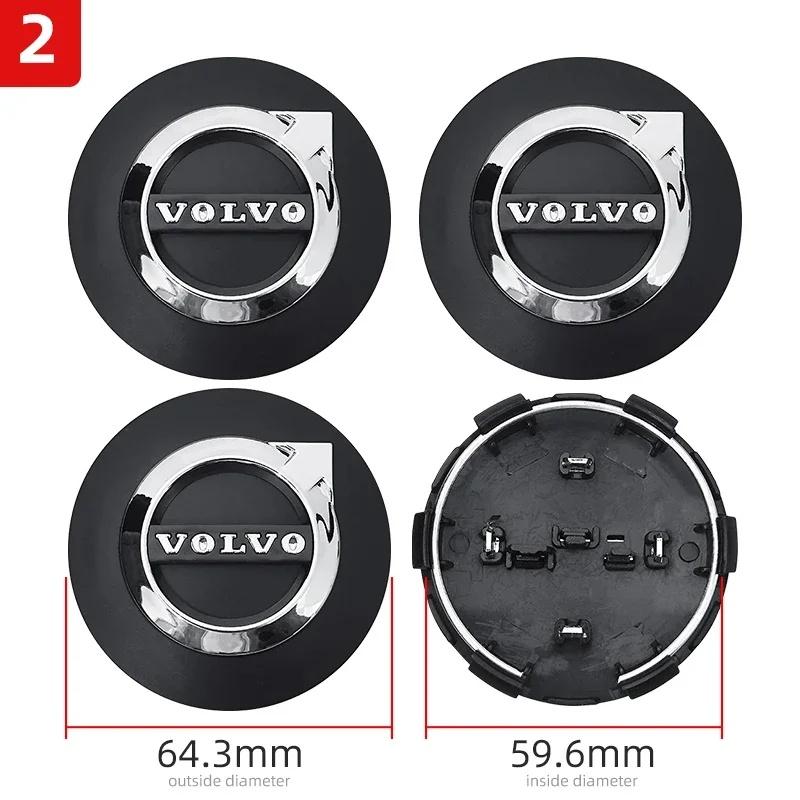 

4Pcs 64mm Volvo Car Wheel Hub Center Caps, Logo Emblem Wheel Rim Covers for XC40 XC60 XC90 S60 S90 V50 V70 V60 Auto Accessories