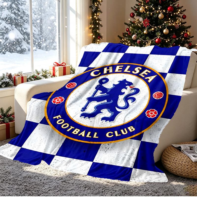 Football club.C Pattern Blanket for Home Decoration, Bed, Sofa, Car Travel, Camping, Suitable for All Seasons, Birthday Christmas Gift