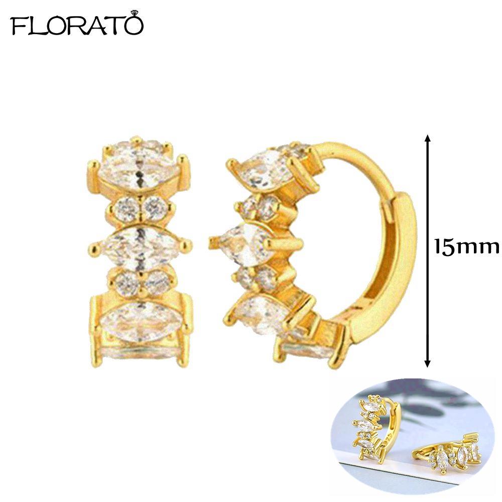 925 Silver Needle 11/13mm Small Hoop Earrings for Women Circle Piercing Huggie Earrings Multicolor Zircon Earrings Party Jewelry