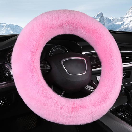Bilrattkåpa Mjuk Luddig Varm Rattkåpa Vinter Plysch Biltillbehör