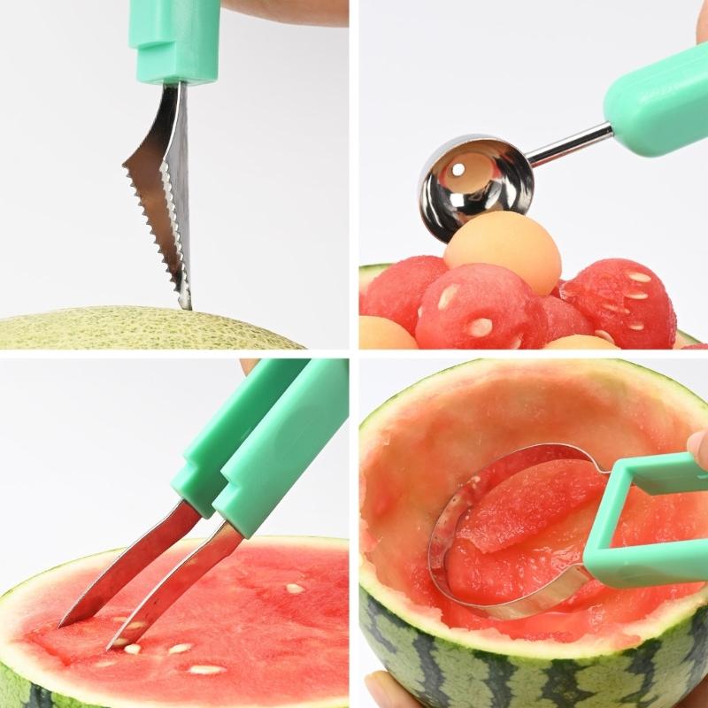 Multipurpose Fruit Sculpting Tool With Ergonomic Grip Stainless Steel Construction Melons Baller Watermelon Cutter
