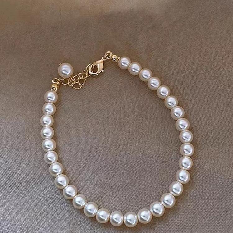 Highlight white light luxury personality niche fashion high sense temperament Internet celebrity bracelet women wearing beads jewelry