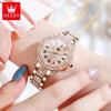 OLEVS Women's Watches Fashion Original Quartz Wrist Watch for Ladies Roman Dial Dazzling Diamond Waterproof Luminous Luxury New