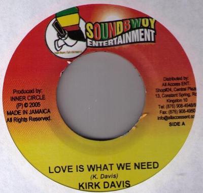 7inch Record KIRK DAVIS / KANANGA - Love Is What We Need / Ruff Times I NONE Soundbwoy Enter 2005 Jamaica Reggae, Ska & Dub Used