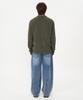 INSILENCE Baby Alpaca Boucle Collar Knit Khaki