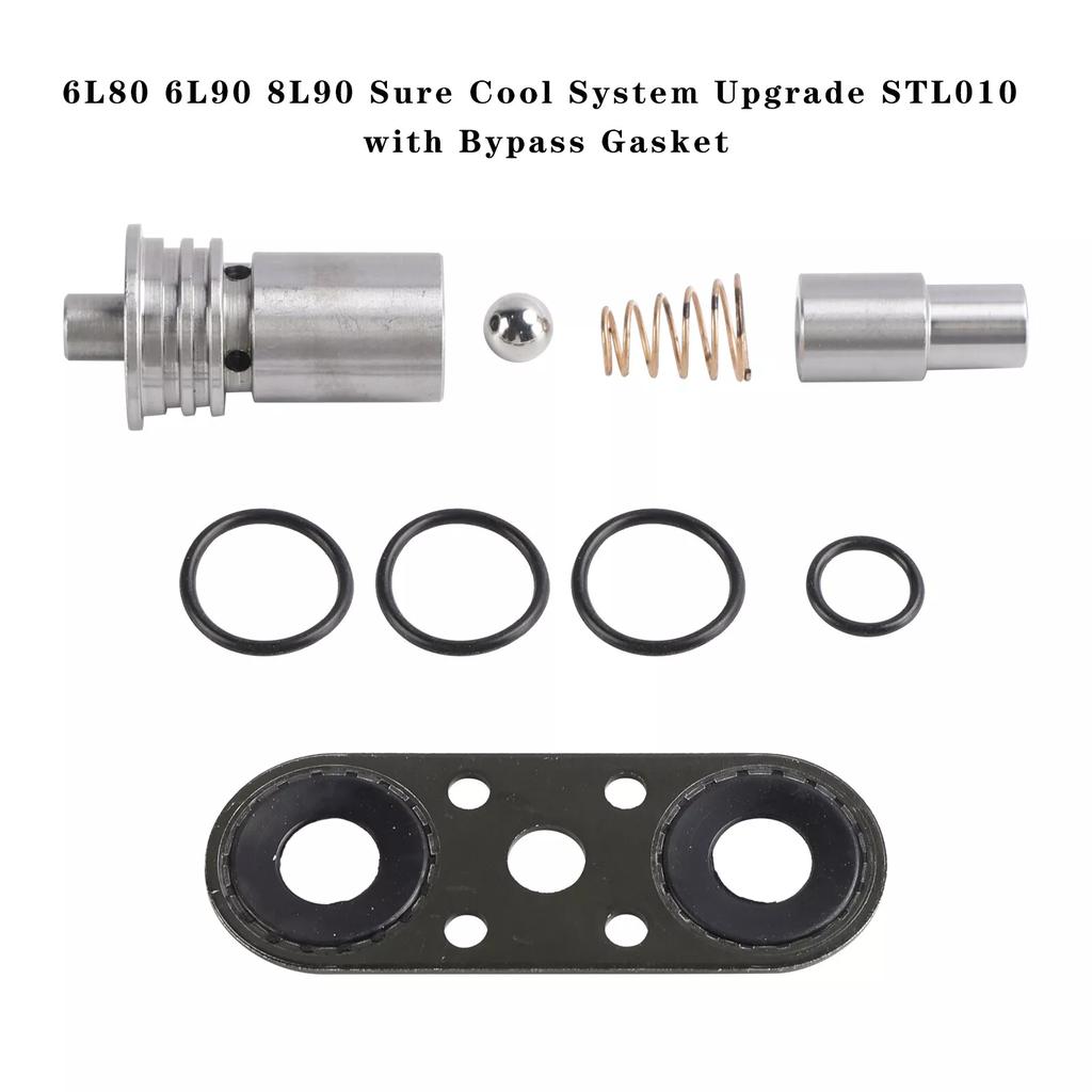 Cooler Flow Bypass Valve Kit Replace STL010 Transmission Cooling System Upgrade Kit with Bypass Gasket for 6L80 8L80 8L90E