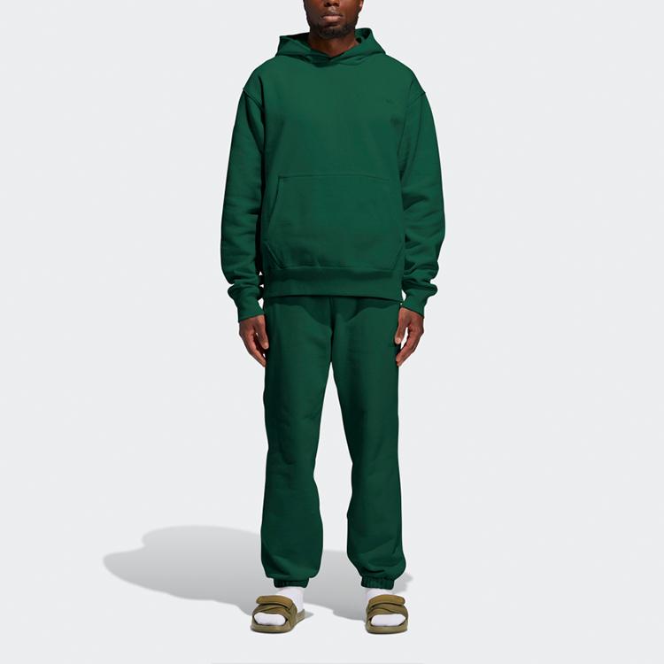Adidas Originals Trefoil X Pharrell Williams Basics Embroidered Hoodie Men Tops Dark-Green GM1944