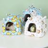 Print Design Parrot Hanging Hammock Cartoon Hamster Cage Nest Sleeping Bed Cave  for Pet Cage