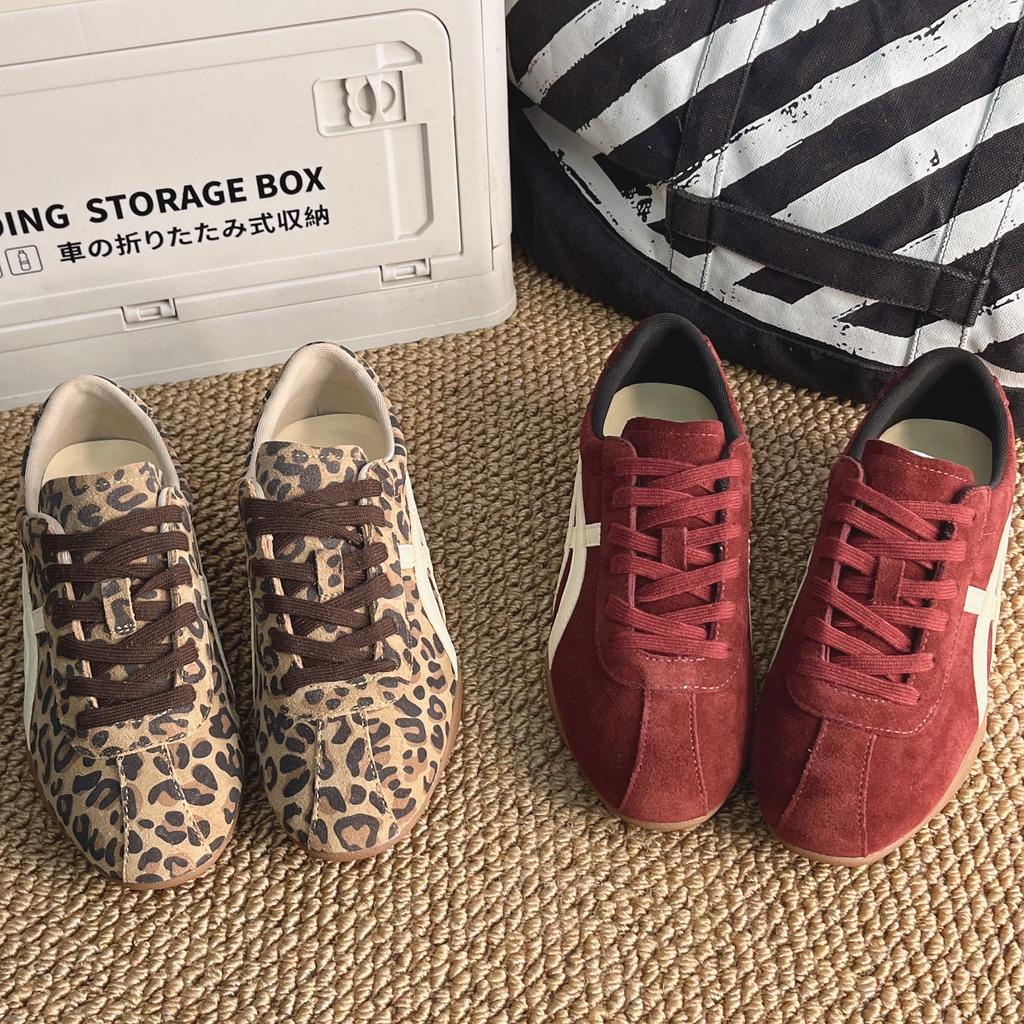 Inner Height Increase Breathable Leopard Print Shoes Women's New Versatile Breathable Casual Outdoor Sports Shoes Running Shoes Women