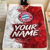 1 Stück Benutzerdefinierter Name Bayern München Gemustert Flanell Decke Geeignet für Alle Jahreszeiten für Heimdekoration Wärme und Komfort Geschenke Feiertagsgeschenk_lx
