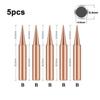 5 Pcs 936 Internally Heated Bare Copper Welding Nozzle Soldering Iron Nozzle Welding Head Pure Copper 900M 2.4mm/3mm/4.7mm