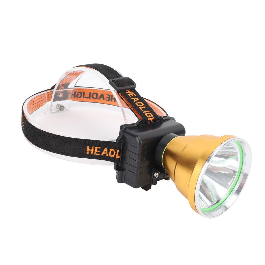 LED Headlamp Aluminum Alloy Rechargeable Super Bright Head Mounted White Light Flashlight for Outdoor Hiking Camping
