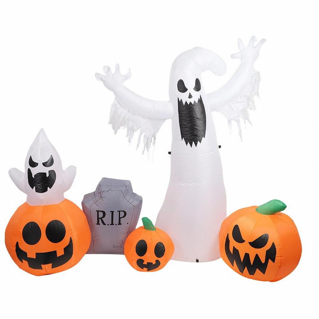 Inflatable with Pumpkin Halloween FanInflated Yard Decoration for Lawn, Garden