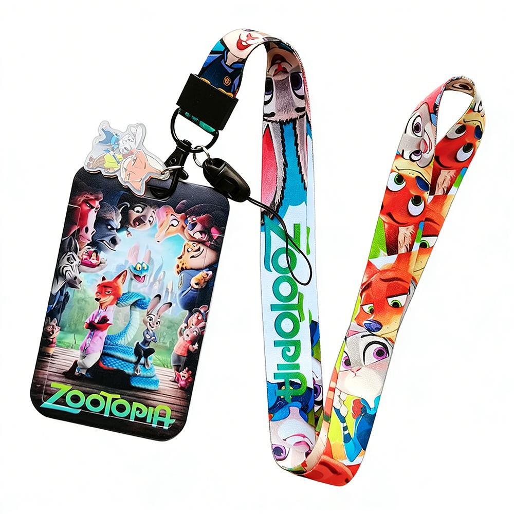 Porta tessere con cordino del film Zootopia per tessere identificative studenti, cinghie, porta badge, corda da appendere fai-da-te, portachiavi, accessori, cosplay