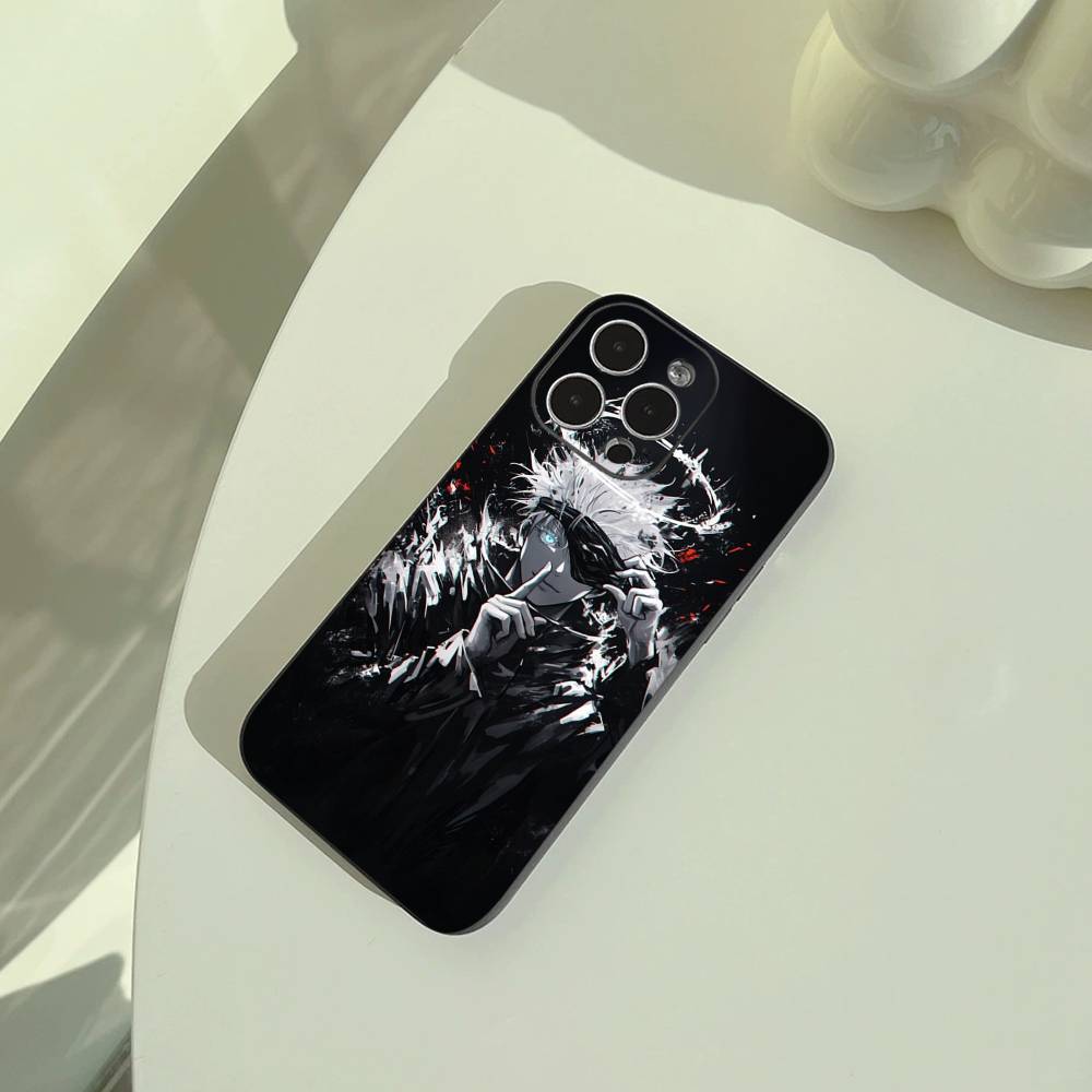 Popular-Anime--Jujutsu -Kaisen Phone Case For iPhone 17,16,15,14,13,12,11 Pro Max, Lightweight and Practical Soft Black Cover