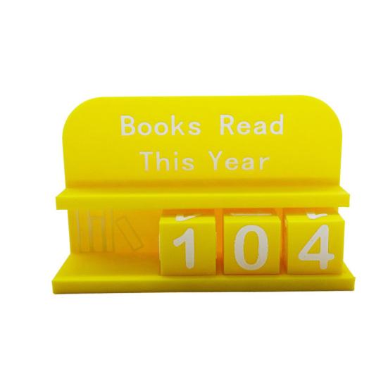 Yousheng 1 Set 3D Printed Reading Tracker Book Read This Year Counter with Number Blocks Reading Nook Decoration for Bookshelf Desk Reading Challenge