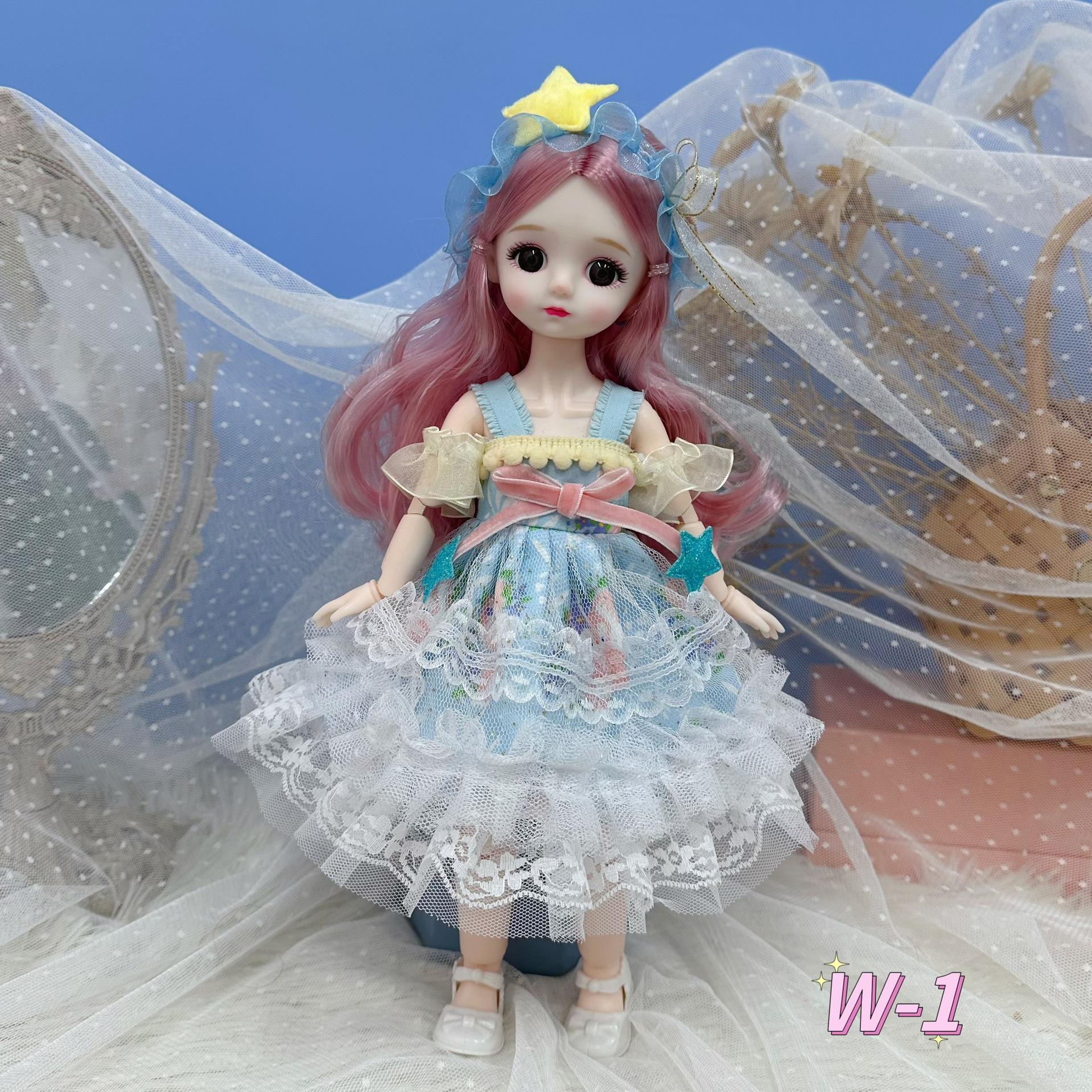 

30Cm Cute Doll Dress Up 6 Points BJD Doll Doll Children Girl Birthday Gift Toy Exquisite doll [Bag]