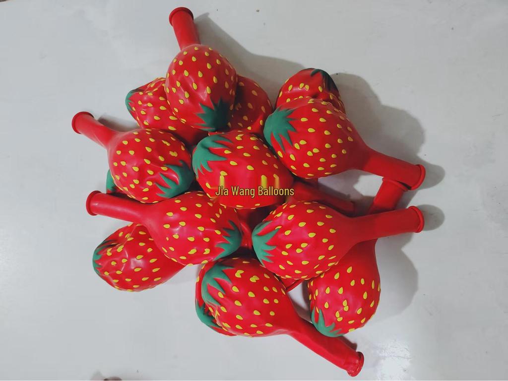 12" Fruit-Themed Strawberry & Watermelon Balloons for Children's Birthday Party Decorations