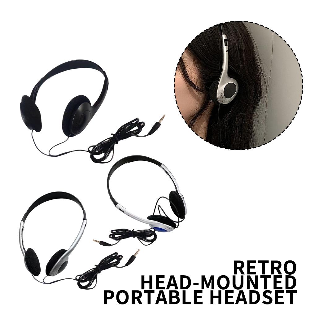 Y2K Personality Retro Headphones Millennium Style Over Ear Wired Headset Vintage Metal Band Photo Props Fashion Noise Isolation