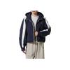 Puma T7 Retro Water-Resistant Warm Loose Sports Casual Hooded Long Sleeve Cotton Jacket Women Jackets Navy-Blue 637441-16
