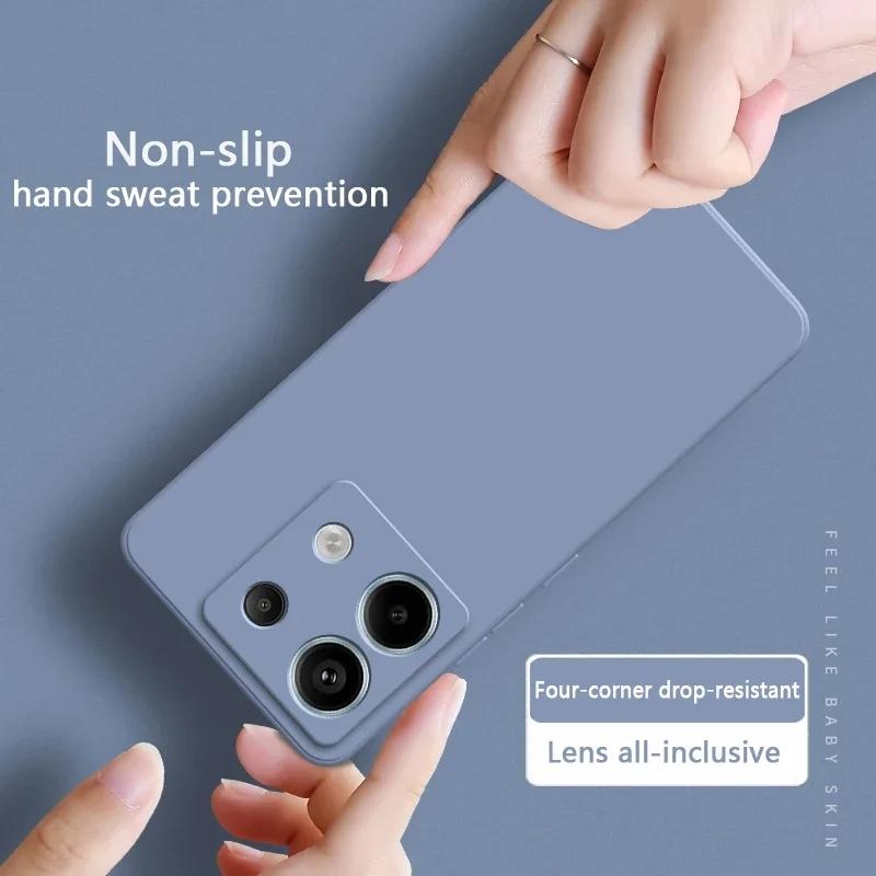 Candy Color měkké tekuté silikonové pouzdro na telefon Xiaomi Redmi Note 13 Pro Plus 13C K70E Poco X6 Pro 4G 5G Nárazuvzdorný objektiv Ochrana fotoaparátu TPU kryt