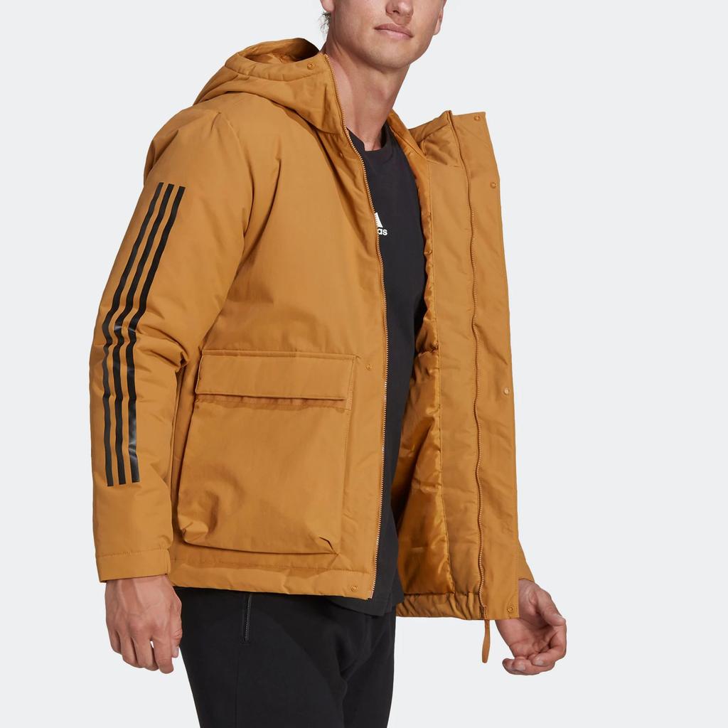 Adidas Puffer Jackets Men's Yellow Hooded Moderate Other HG8723