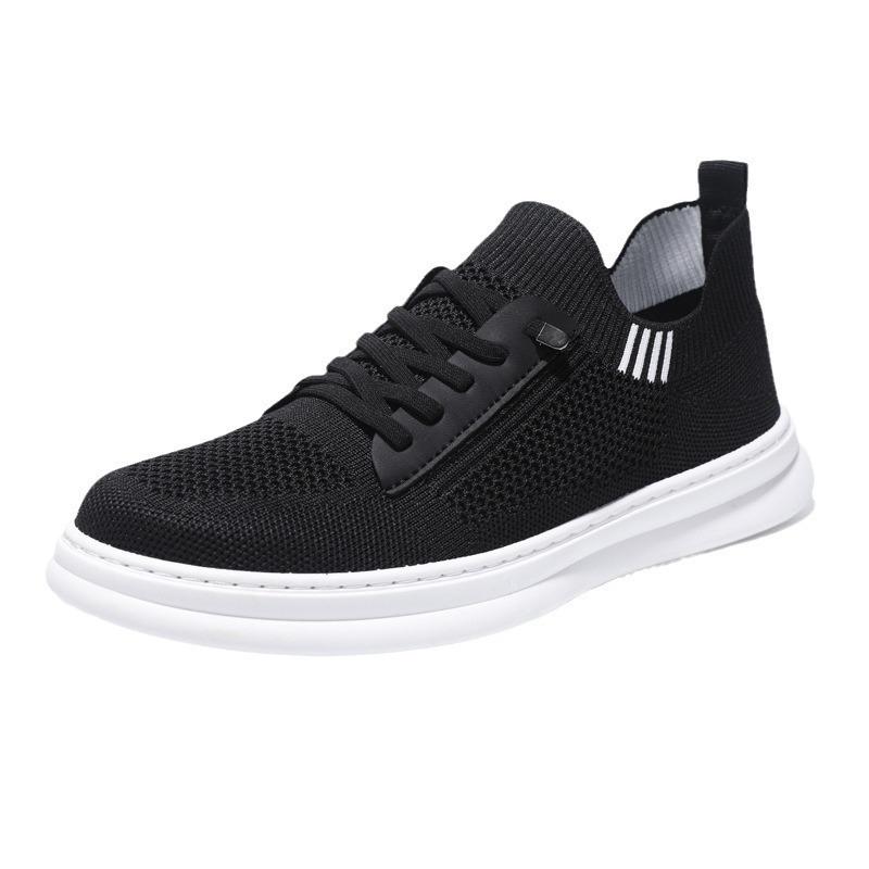 Set of men's shoes summer breathable thin fly-woven mesh shoes men's black versatile casual sports shoes