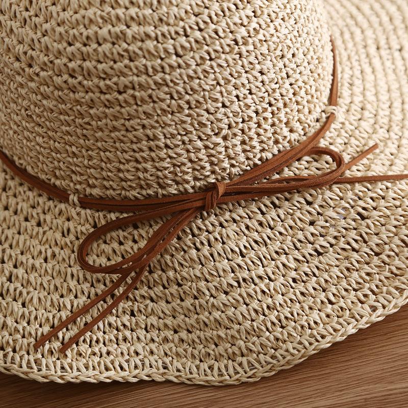 New Hat Women's Summer Beach Sun Hat Straw Versatile Sunscreen Visor Big Edge Folding Straw Hat