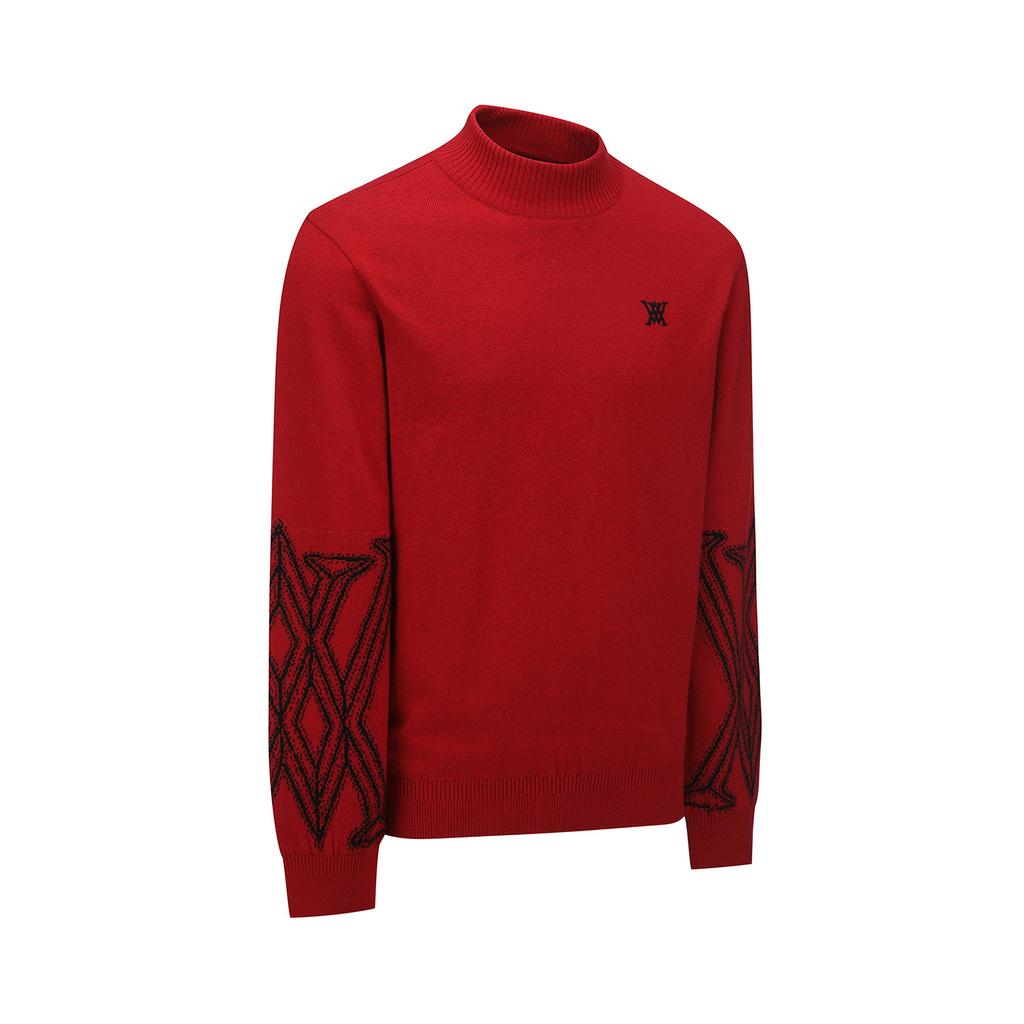 ANEW GOLF Men Wi Fuzzy Logo Point Sweater_Re