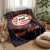 PSV Eindhoven FC Benutzerdefinierter Name Text Flanelldecke Fußball Logo Personalisierte Fleece-Wurfdecke Besonderes Geschenk für Sofa Schlafzimmer Zuhause