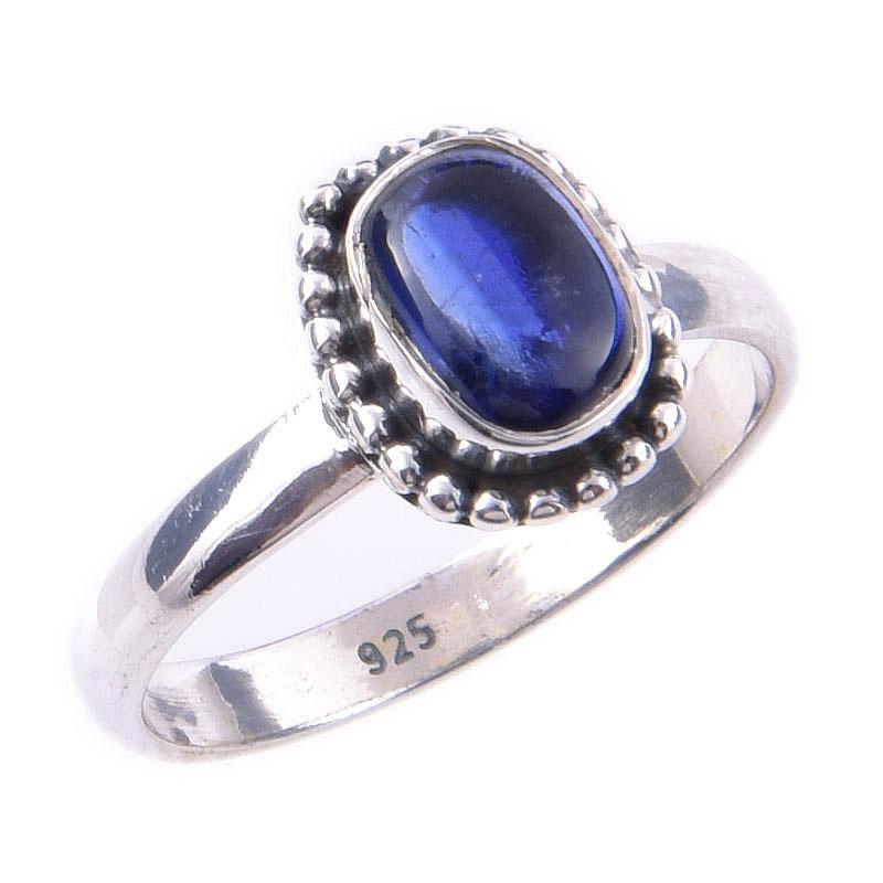 Natural Kyanite Gemstone Handmade 925 Solid Sterling Silver Ring Size 6 M0w47